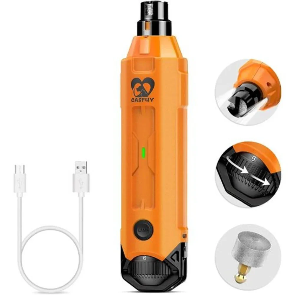 6-Speed DogNail Grinder-Newest Enhanced PetNail Grinder Super Quiet Rechargeable